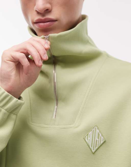 Lacoste – Jasnozielona bluza z zamkiem pod szyją i logo Diamond, 5 z 5