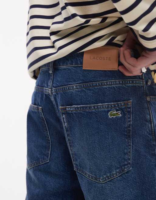 Lacoste – Jeans-Shorts in dunkelblauer Waschung ASOS