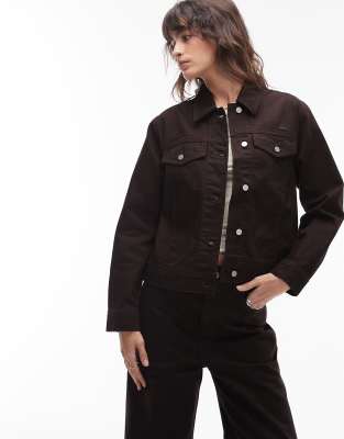 Lacoste - Jeansjacke in Braun, Kombiteil-Brown