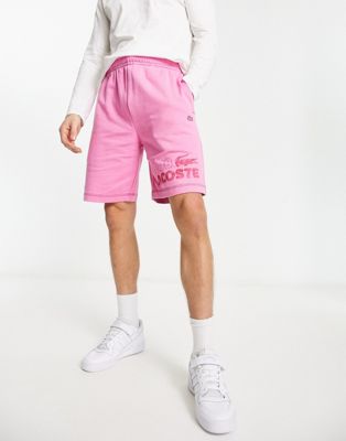 Lacoste jersey club shorts in pink