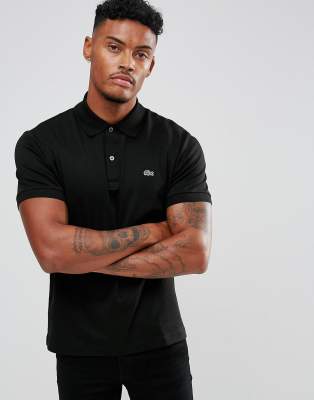 Lacoste Jersey Pima Polo Shirt In Black