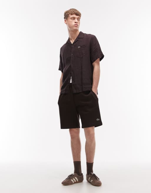 Lacoste jersey sweat shorts in brown, 2 of 5