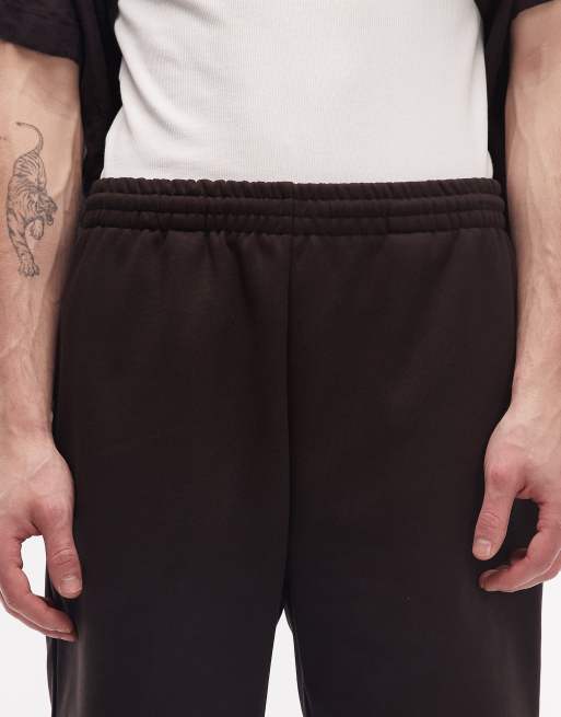 Lacoste jersey sweat shorts in brown, 4 of 5
