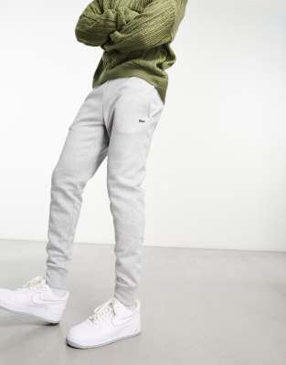 Lacoste logo joggers in grey marl - ASOS Price Checker