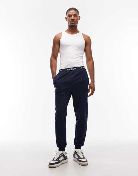 Lacoste jogger pyjama bottoms in navy - view 1