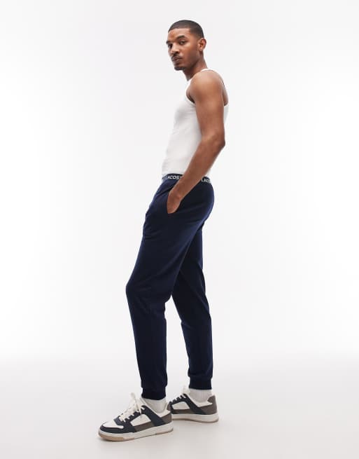 Lacoste jogger pyjama bottoms in navy, 2 of 4