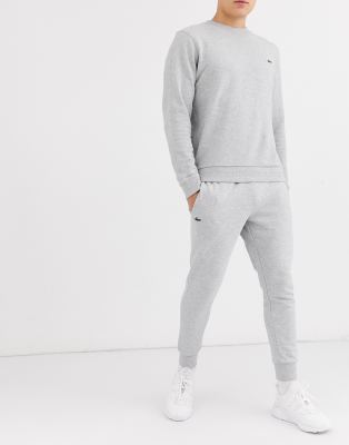 grey lacoste joggers