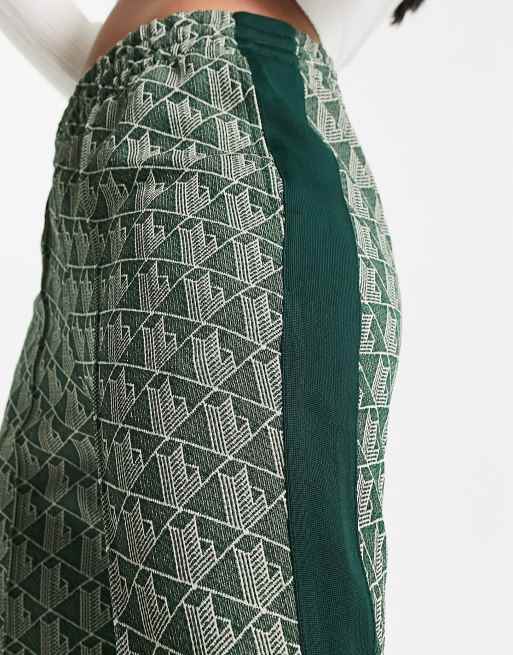 Lacoste - Joggingbroek van jacquard met rechte pijpen in groen, deel van co-ord set, 3 van 4