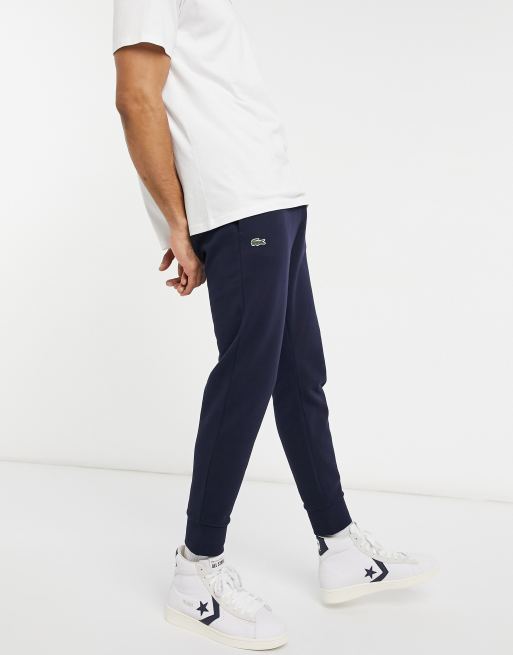Lacoste - Joggingbroek van sweatstof met smalle pijpen in marineblauw