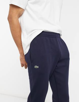 Lacoste - Joggingbroek van sweatstof met smalle pijpen in marineblauw | ASOS