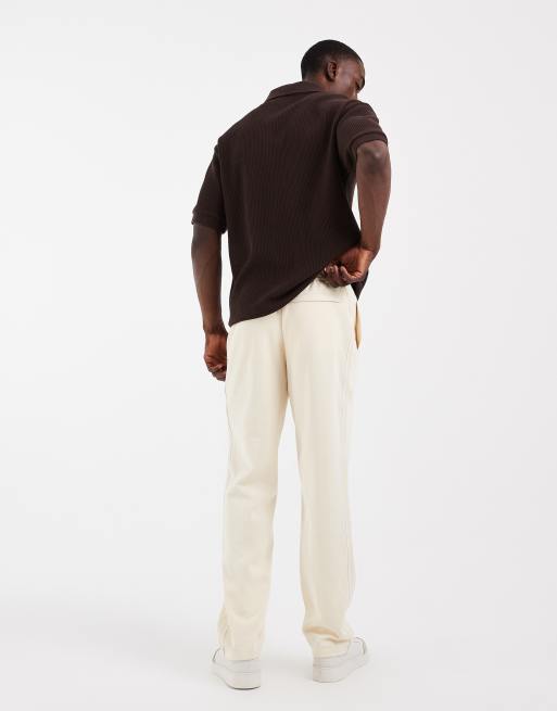 Lacoste – Jogginghose in Beige mit weitem Bein, 5 von 5