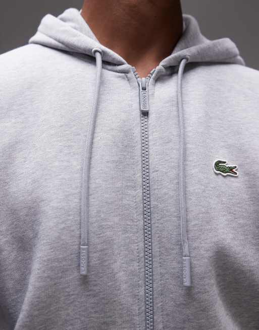 Zipper Lacoste Kapuzenpullover Grau Lacoste Hoodie Silver Chine At