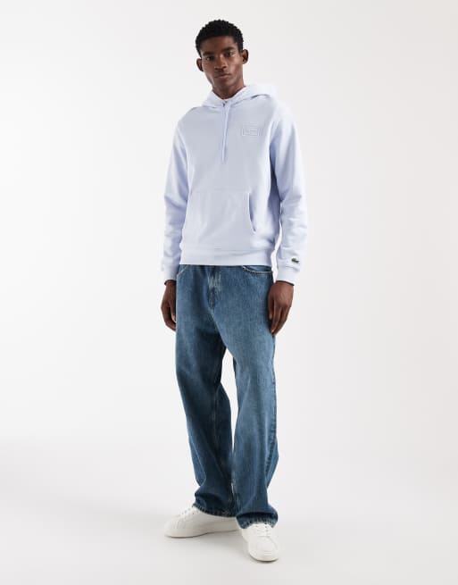 Lacoste – Kapuzenpullover in Hellblau mit geprägtem Logo, 2 von 5