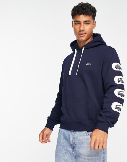 Lacoste – Logo-Prints mit Marineblau ASOS Kapuzenpullover | in am Ärmel