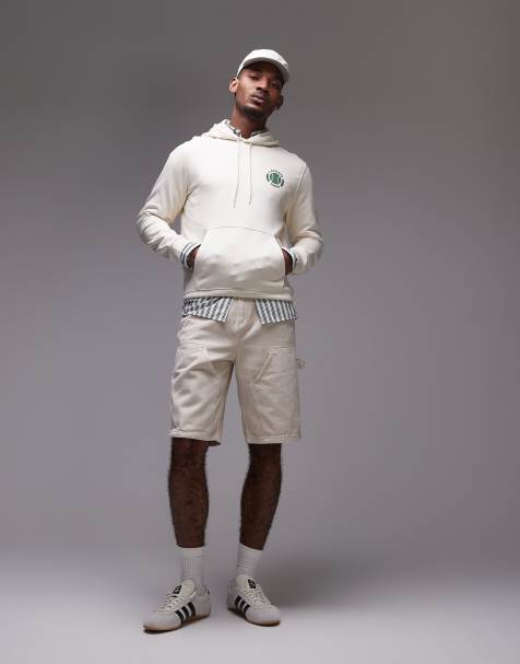 Lacoste – Kapuzenpullover in Weiß mit Print auf Brust und Rücken - view 1