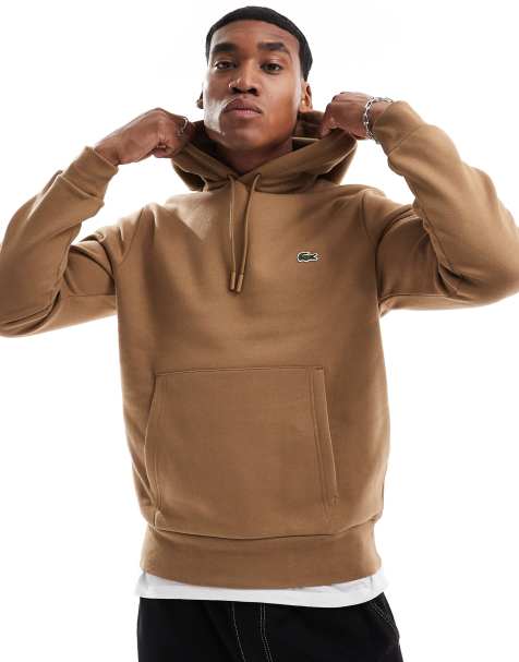 Lacoste – Kapuzenpullover zum Hineinschlüpfen in Beige - view 1