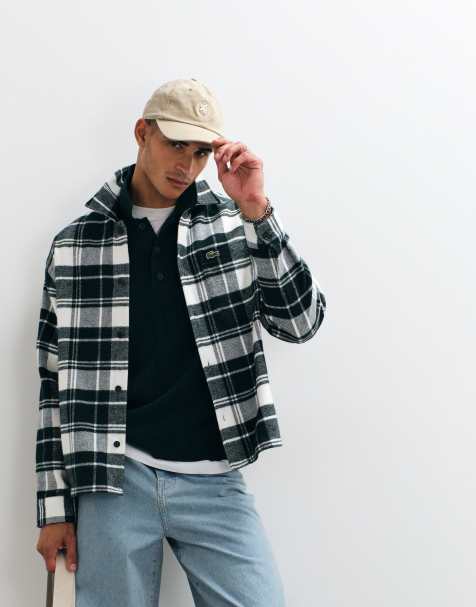 Lacoste karierte Hemdjacke in Grün - view 1