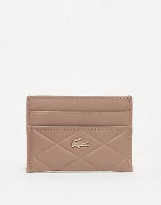 Lacoste - Kartenetui in neutralem Farbton mit Steppmuster