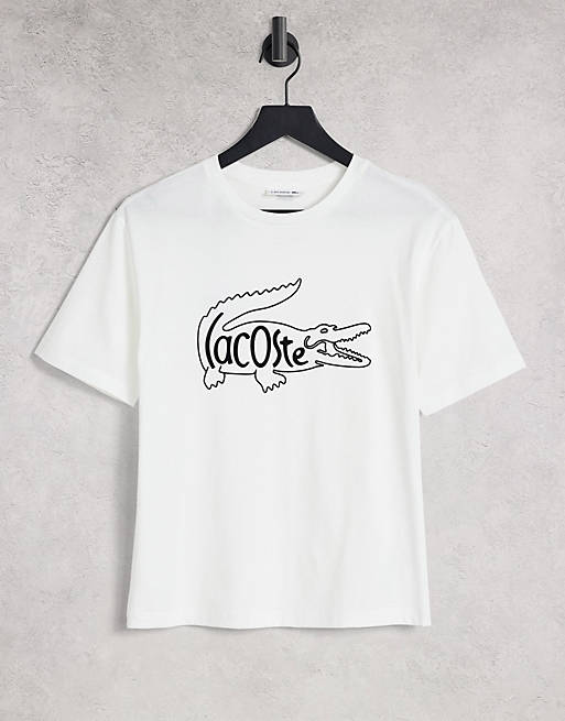 ASOS Lacoste Weiß in mit Krokodillogo neuem – T-Shirt | Kastiges