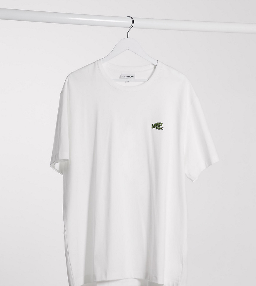 Lacoste - Katoenen T-shirt met tekstlogo in wit