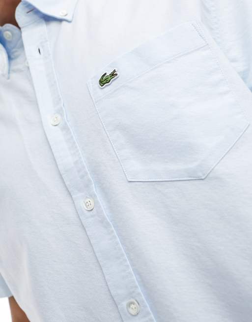 Lacoste - Klassiek oxford overhemd met korte mouwen in blauw, 3 van 4