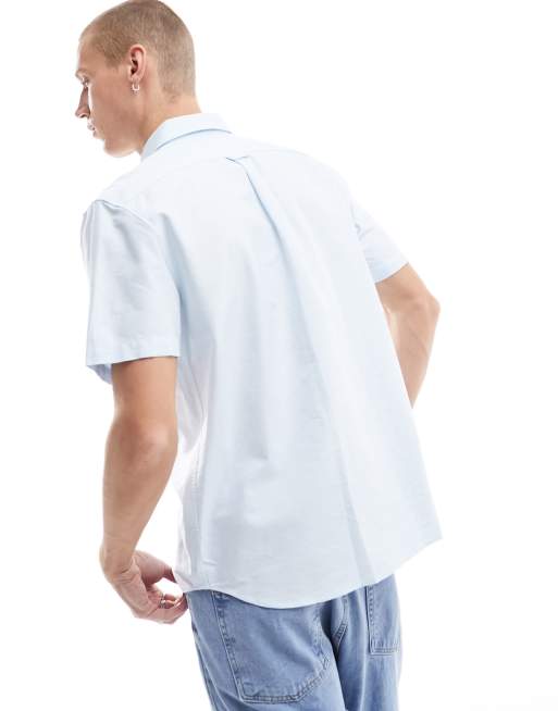 Lacoste - Klassiek oxford overhemd met korte mouwen in blauw, 4 van 4