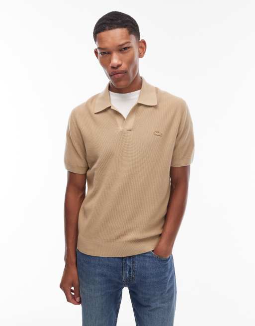 Lacoste knit polo in beige