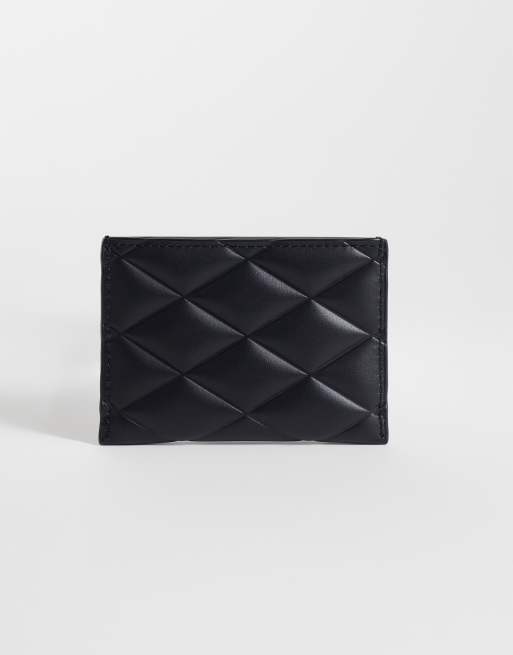 Lacoste kortfodral i quiltat läder med krokodildetalj i svart, 3 av 3