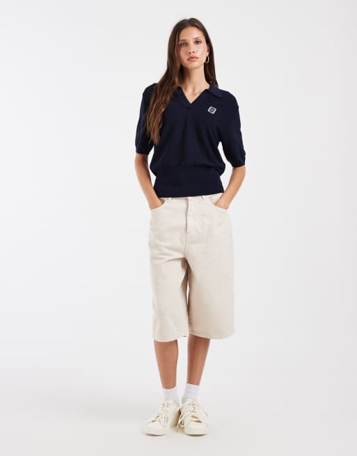 Lacoste kortærmet logo-strikket poloshirt i navy, 2 af 4