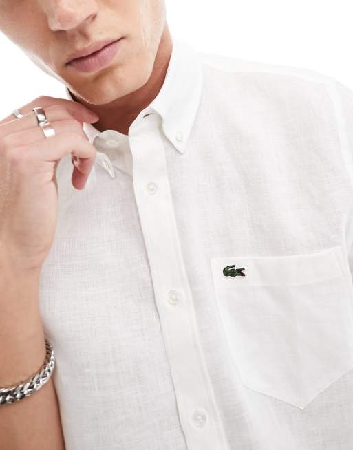 Lacoste - Kortærmet og hvid hørskjorte, 2 af 4