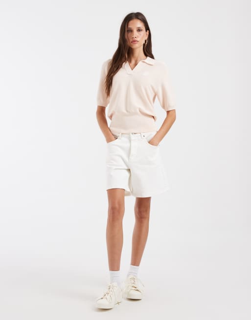 Lacoste kurzärmliges Strick-Polooberteil mit Logo in Pink, 3 von 4