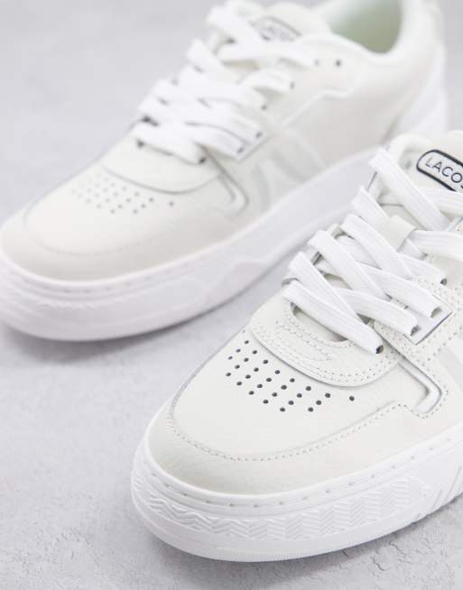 Lacoste L001 0321 vintage-inspired up sneakers in white | ASOS