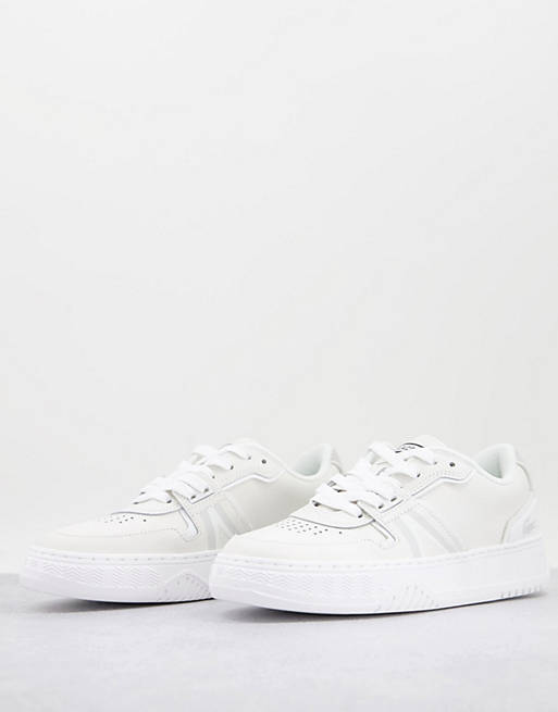 Lacoste L001 0321 vintage inspired lace up trainers in white
