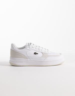 Lacoste L001 Ace logo trainers in white