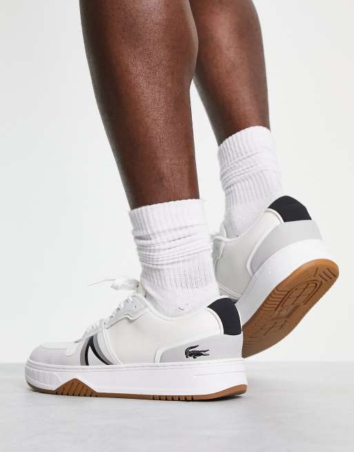 Lacoste L001 Leren sneakers met dikke zool in wit ASOS