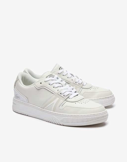 Lacoste - L001 - Leren sneakers met veters in drievoudig wit