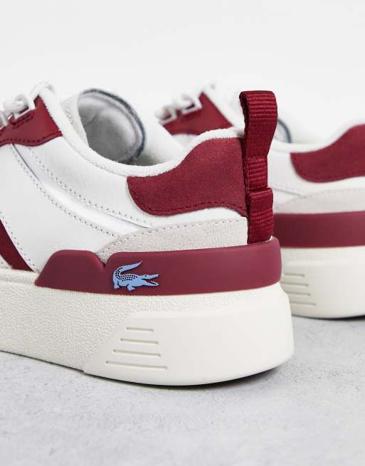 parachute Autorisatie Worden Lacoste L002 flatform lace-up sneakers in burgundy suede mix | ASOS