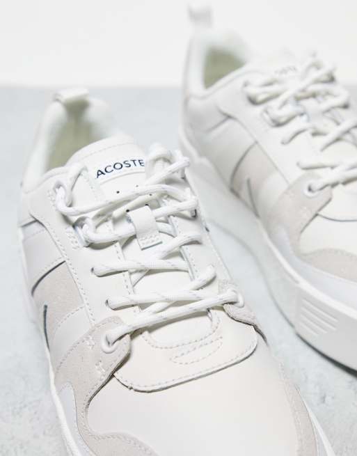 Lacoste L002 flatform lace up white leather |