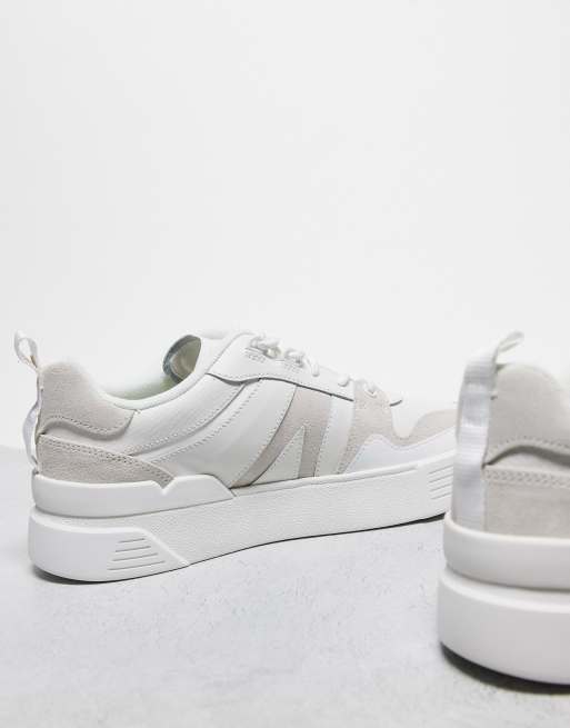 Omdat Geheugen Luidruchtig Lacoste L002 flatform lace up sneakers in white leather | ASOS