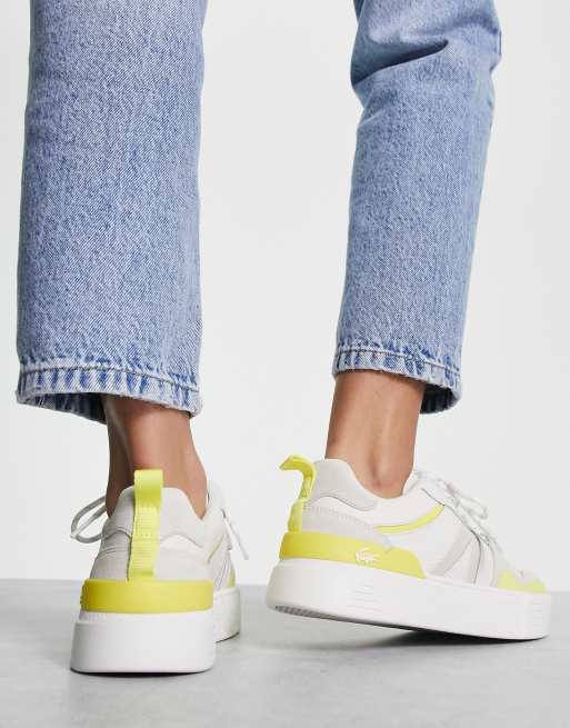 Yellow lacoste trainers sale