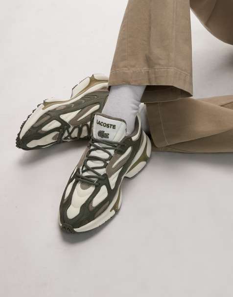 Lacoste – L003 – Kakigröna och gräddvita sneakers - view 1