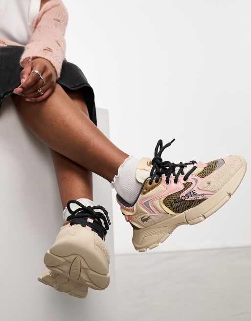 Lacoste - L003 Neo 223 - Chunky sneakers i offwhite og lyserød
