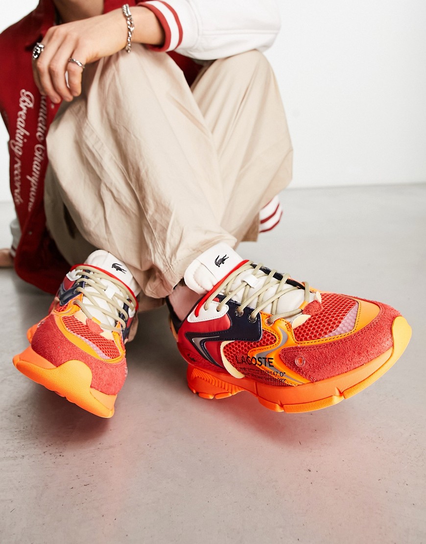 lacoste - l003 neo - sneakers rosse e arancioni-arancione