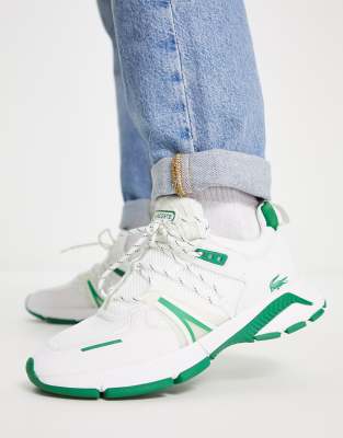 Lacoste L003 Retro Inspired Sneakers In White And Green ModeSens