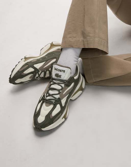 Lacoste L003 sneakers in khaki green/cream