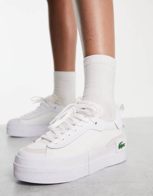 Lacoste L004 platform sneakers in white | ASOS