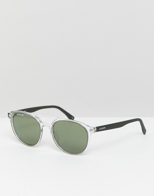 Lacoste L881S round sunglasses with double brow