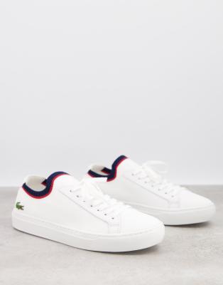 lacoste navy trainers