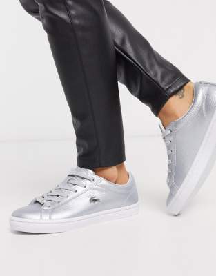 lacoste silver sneakers