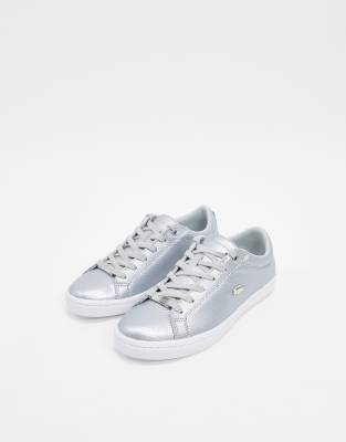 Lacoste lace up trainer in silver | ASOS